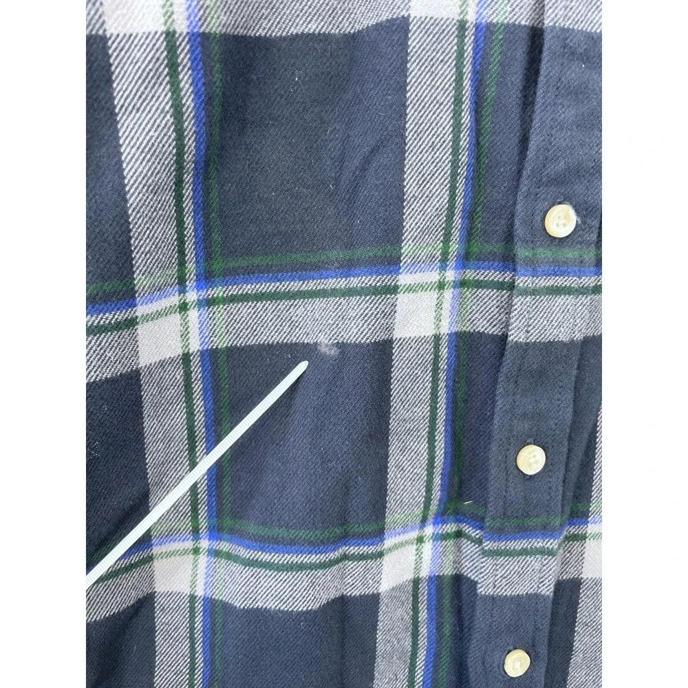 The North Face Plaid Flannel Button Down Shirt Mens S Blue Outdoor Hiking